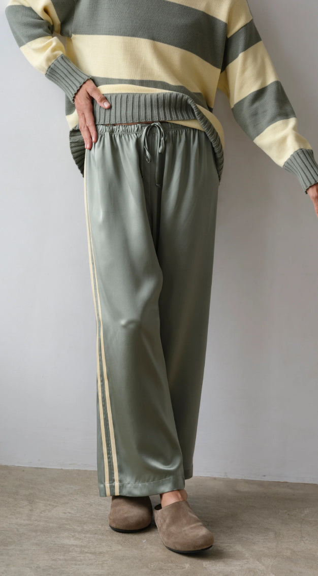 DONNI The Silk Stripe Crop Pant