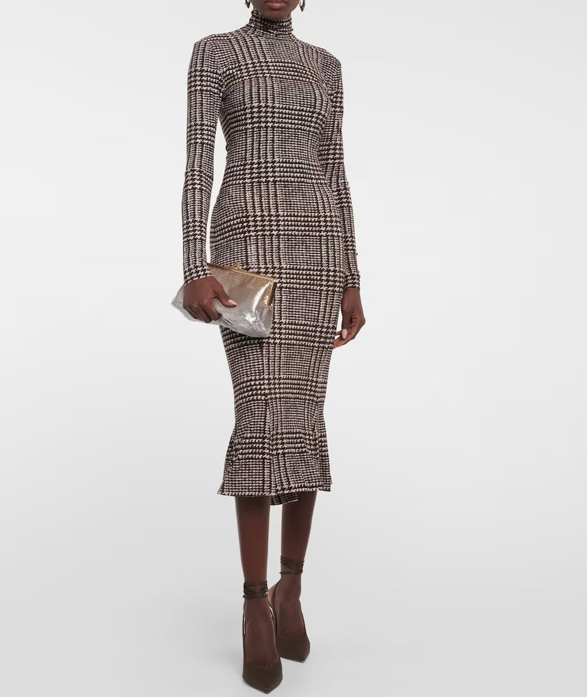 NORMAKAMALI long sleeve TURTLE FISHTAIL DRESS