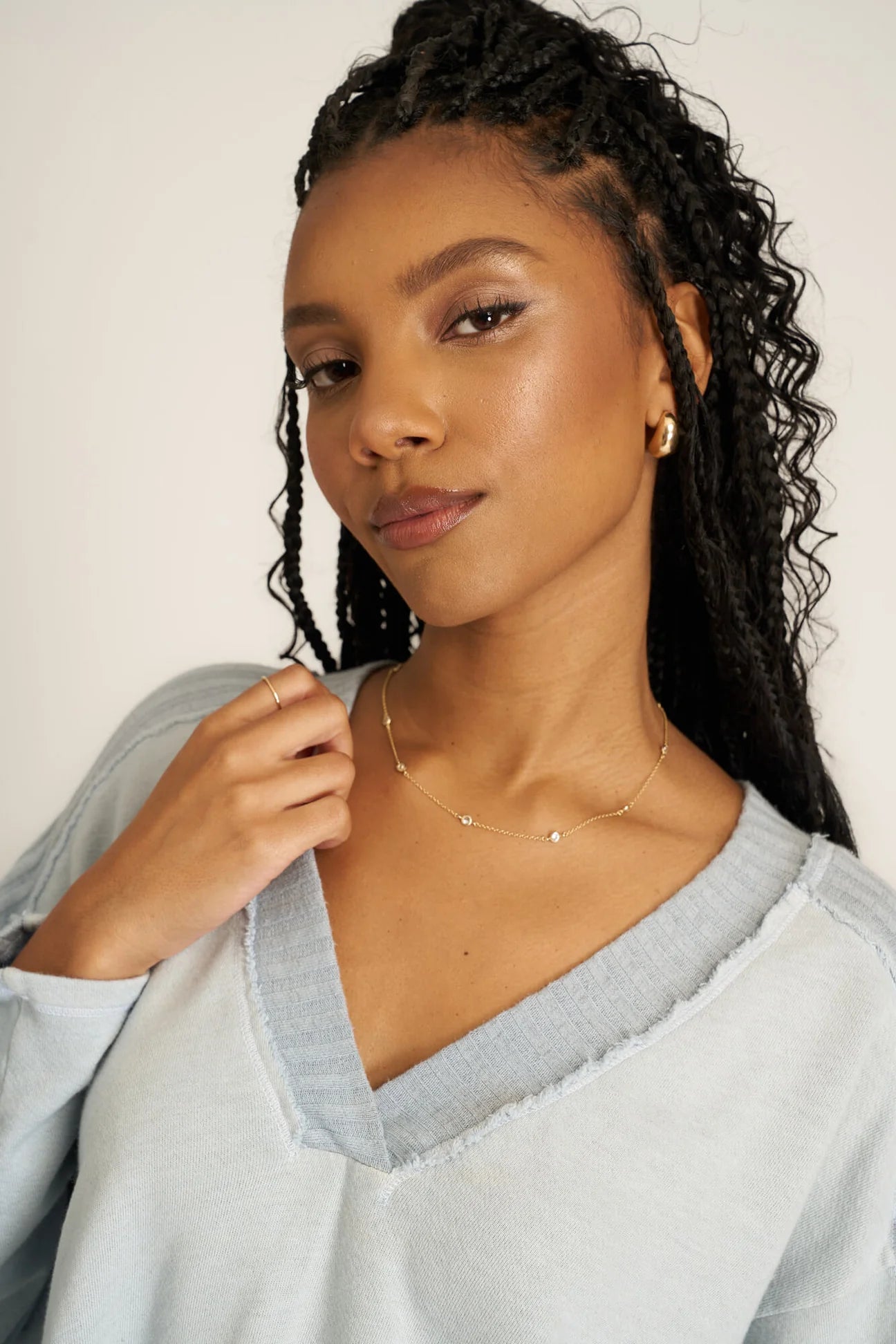 Project Social T Get Ready Mixed V-Neck Pullover