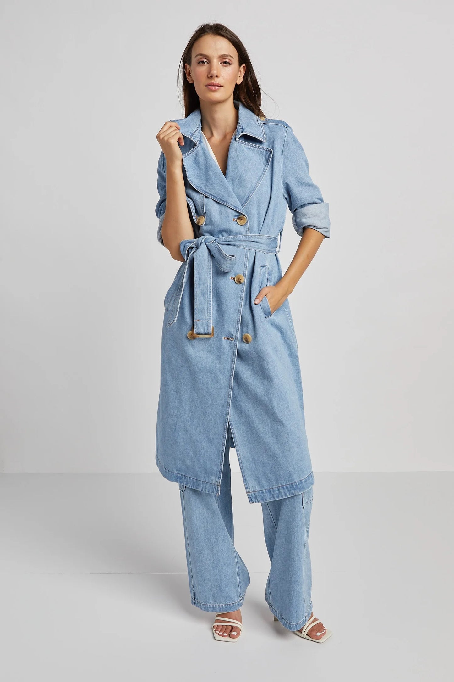 Adroit Atelier Rowan Long Denim Trench Coat