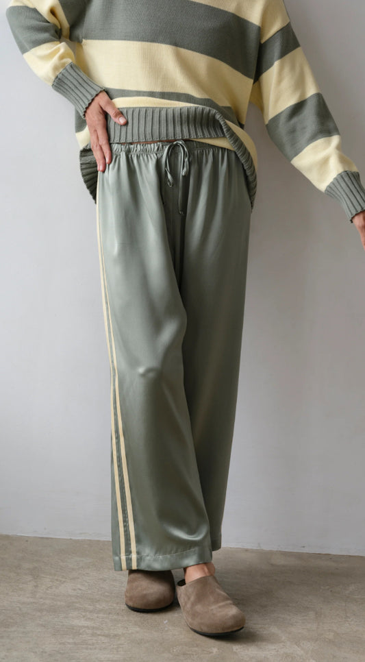 DONNI The Silk Stripe Crop Pant