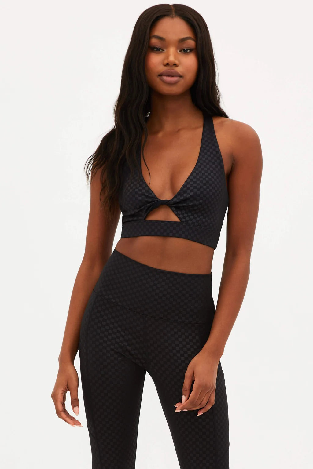 BEACH RIOT Check Active Twist top