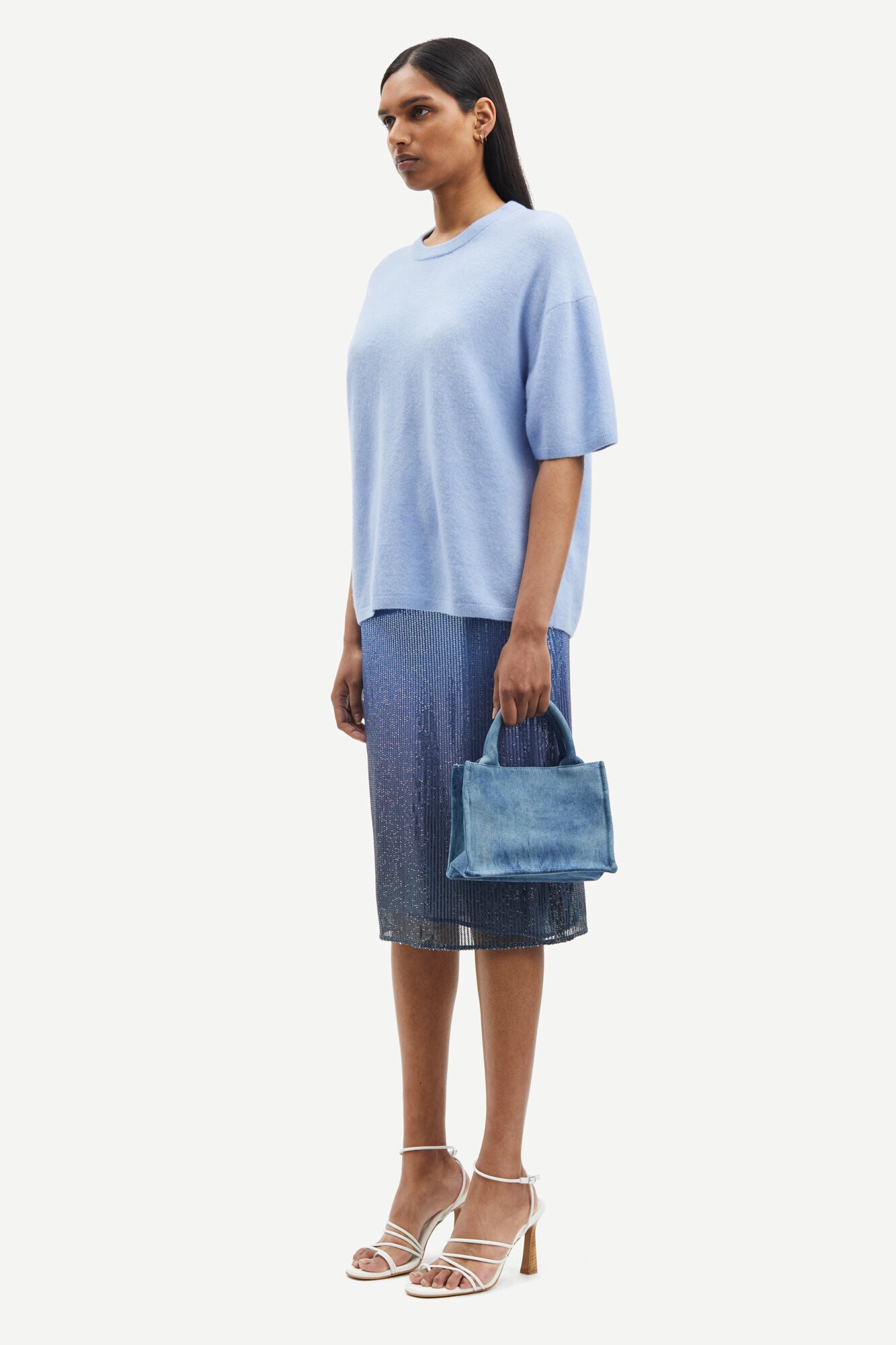 Samsoe Samsoe Megan T shirt in Blue Heron