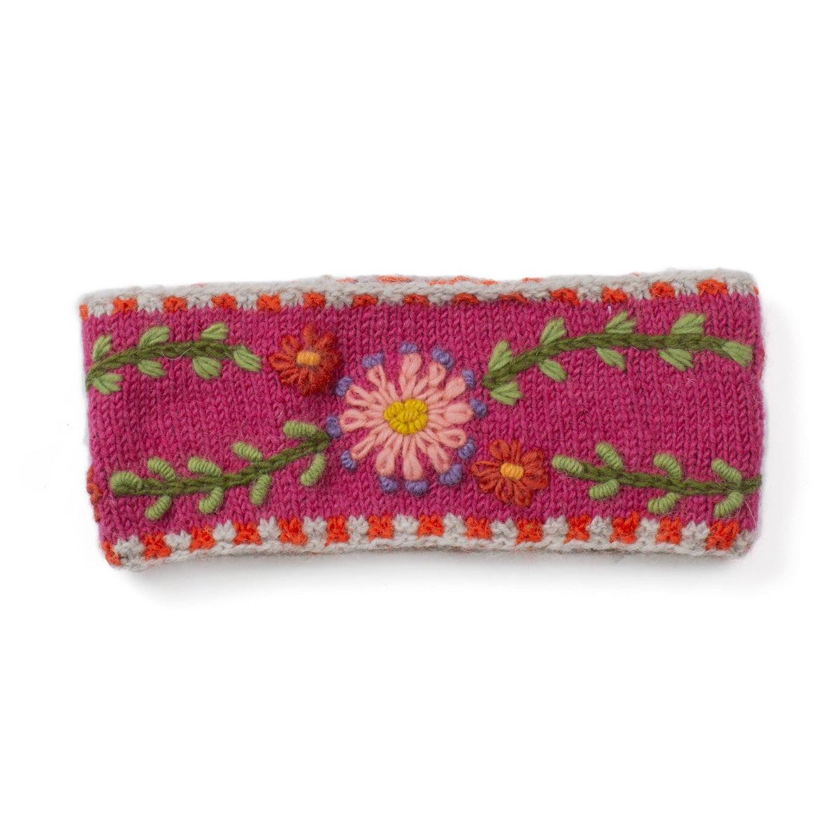 Abigail Headband – Embroidered Wool Ear Warmer