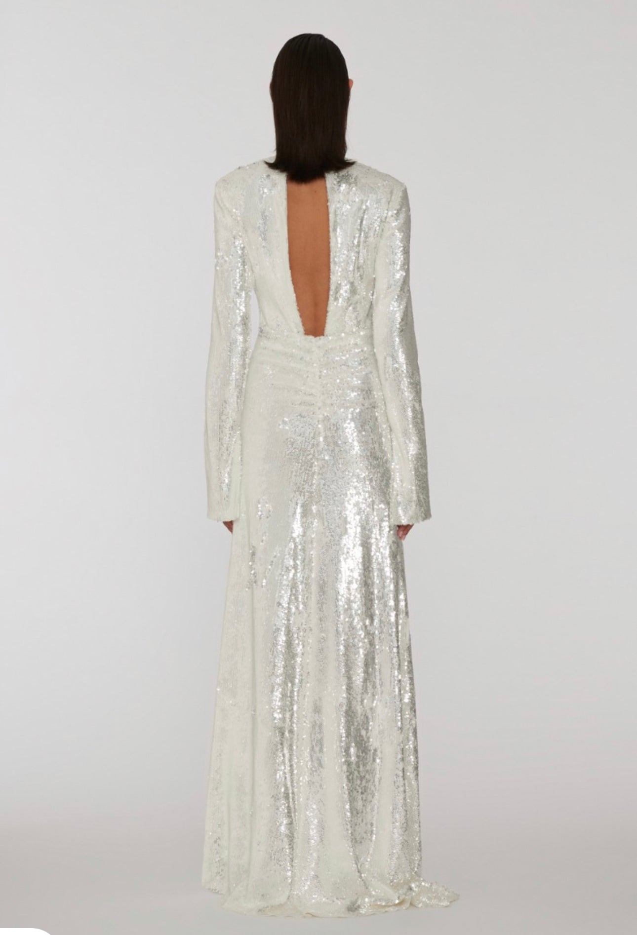 Rotate Silver Sequins Maxi Dress
