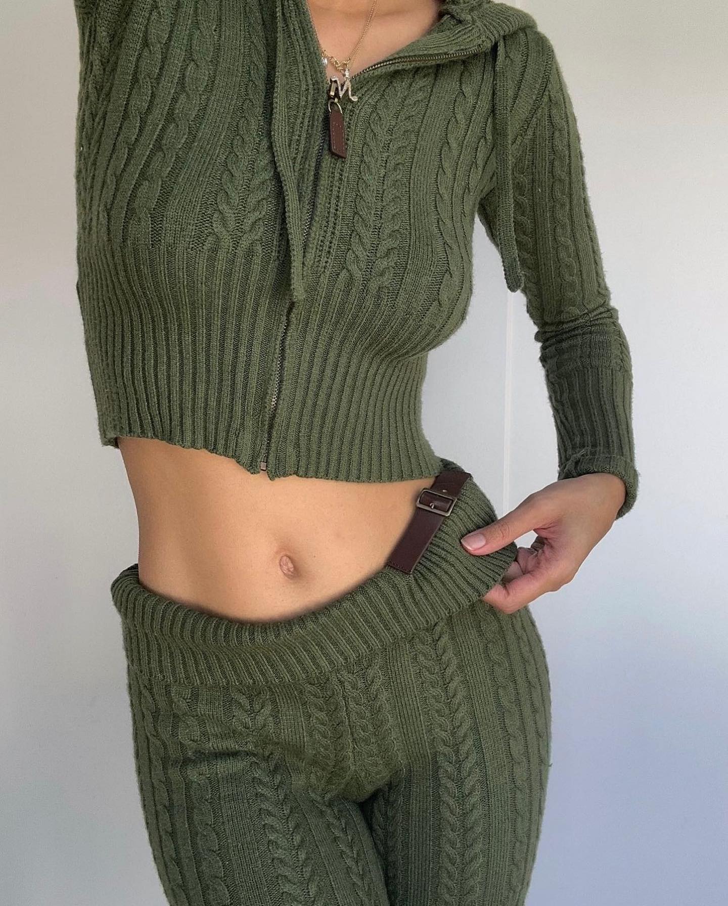 FRANKIES Fleur Cable Cloud Knit Pant