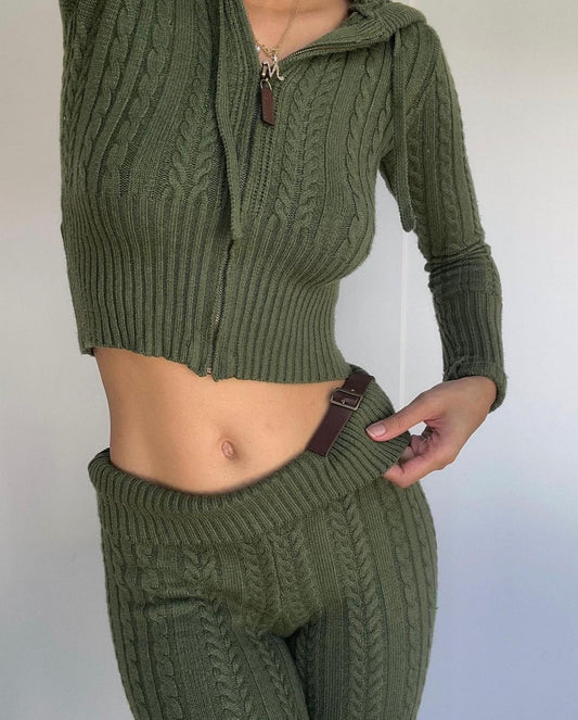 FRANKIES Fleur Cable Cloud Knit Pant