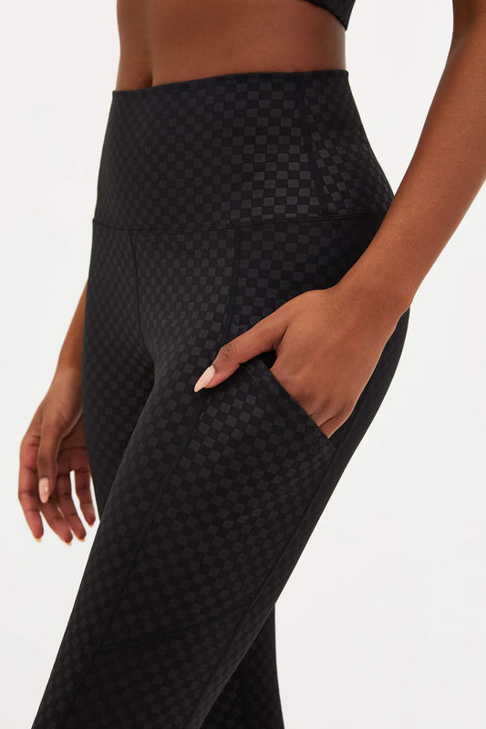 BEACH RIOT Black Check Active Legging