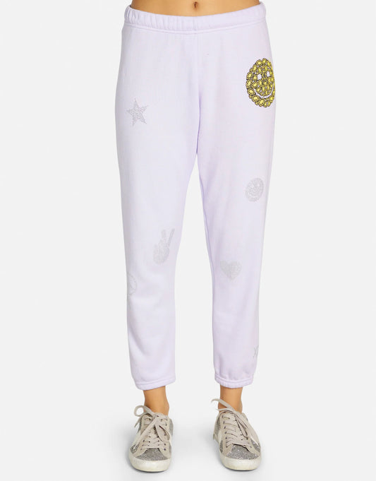 Lauren Moshi Alana Smiley Diamond Happyface Pants