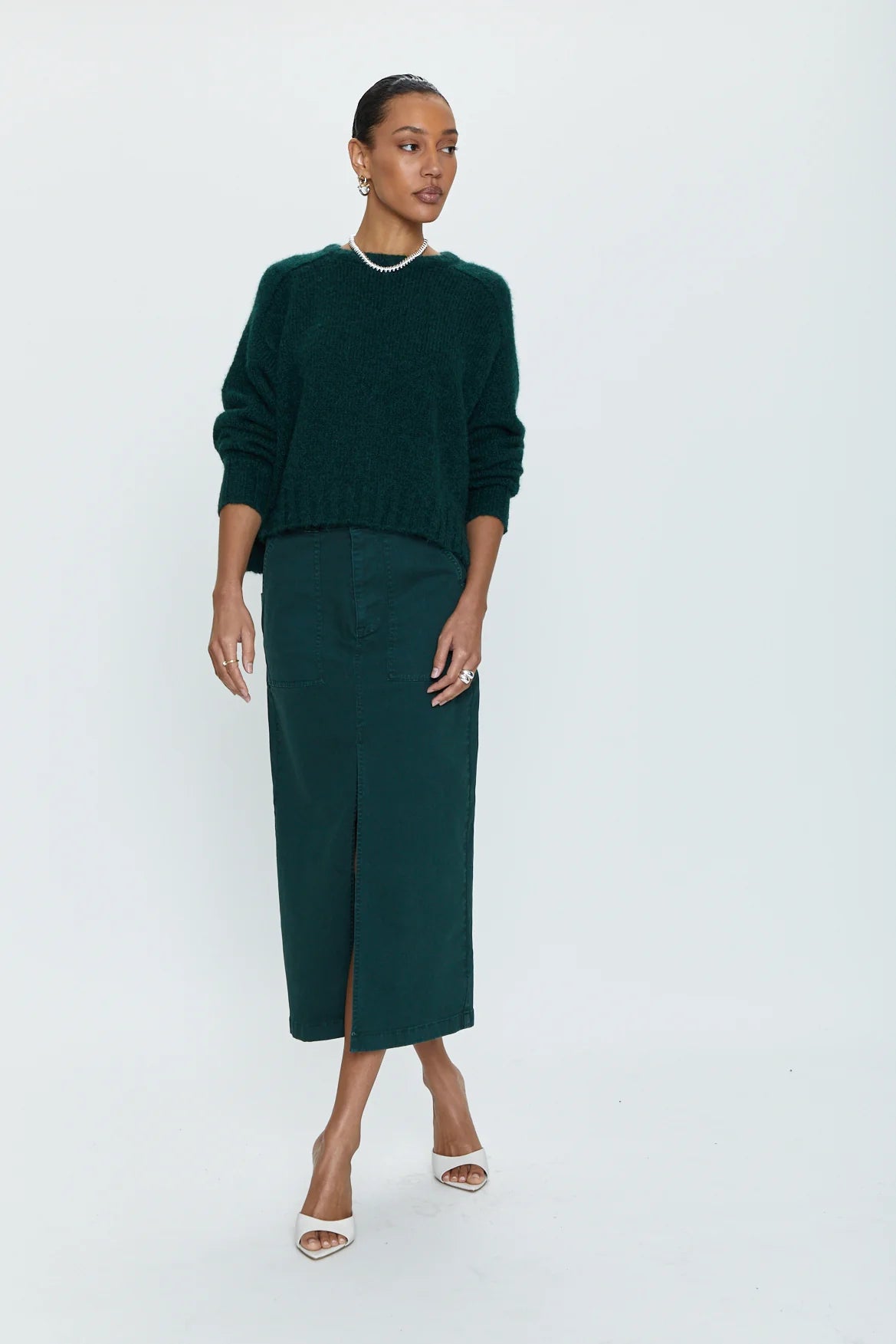 Pistola PAMELA SKIRT UTILITY MIDI SKIRT - PINE