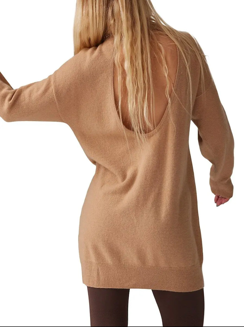 COLORUSH Queen Cashmere Mini Dress - Camel
