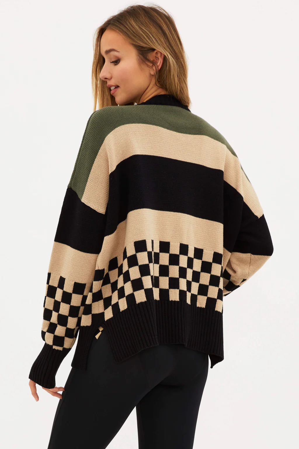 BEACH RIOT CALLIE CHECKERBOARD SWEATER