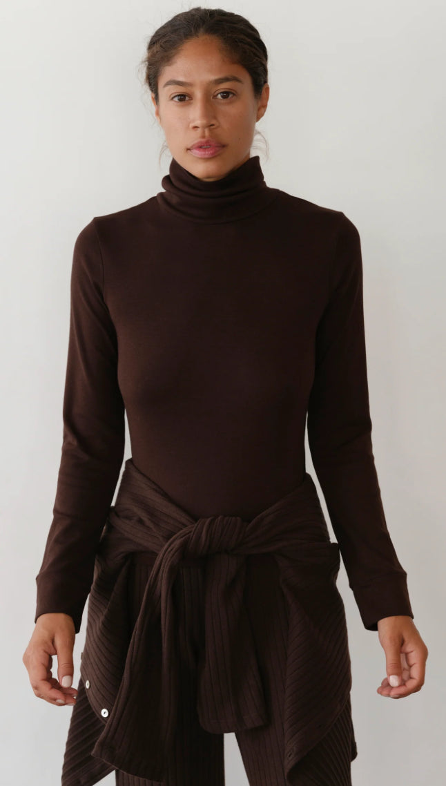 DONNI The Baby Rib Turtleneck - Espresso