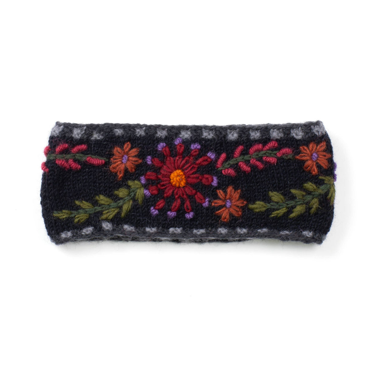 Abigail Headband – Embroidered Wool Ear Warmer