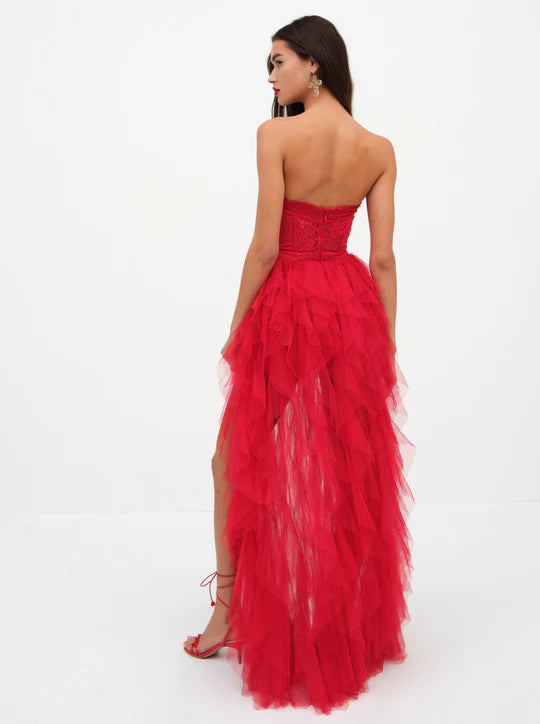 For Love & Lemons Red Bustier Dress