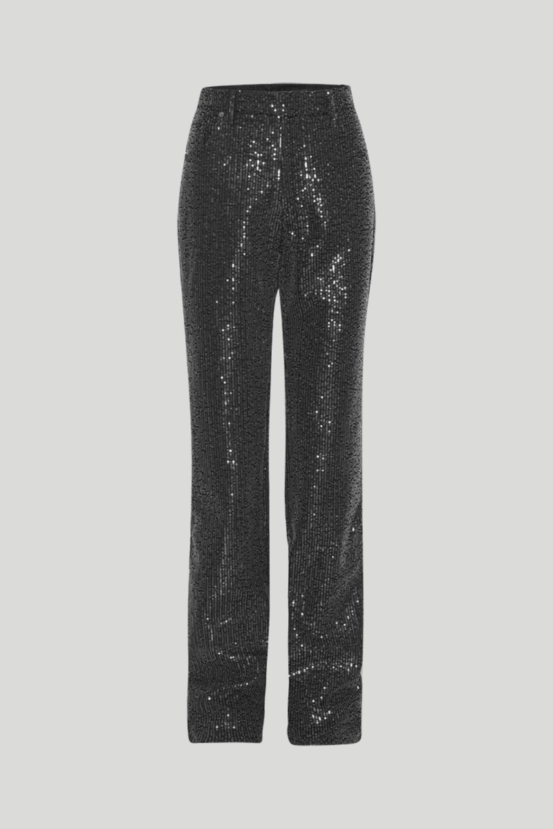 ROTATE TWILL SEQUIN JEANS BLACK