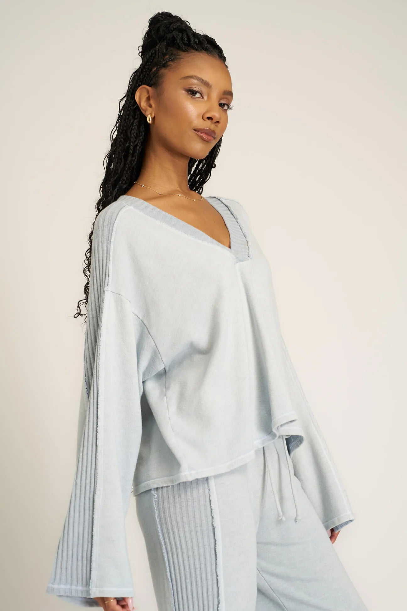 Project Social T Get Ready Mixed V-Neck Pullover