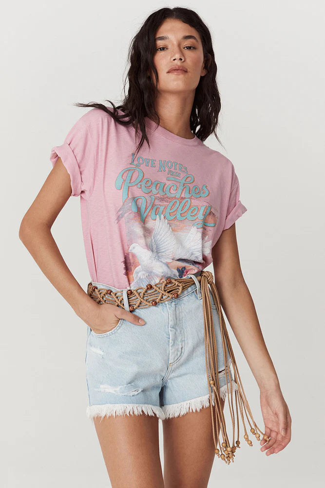 Spell Peaches Biker Tee-Musk