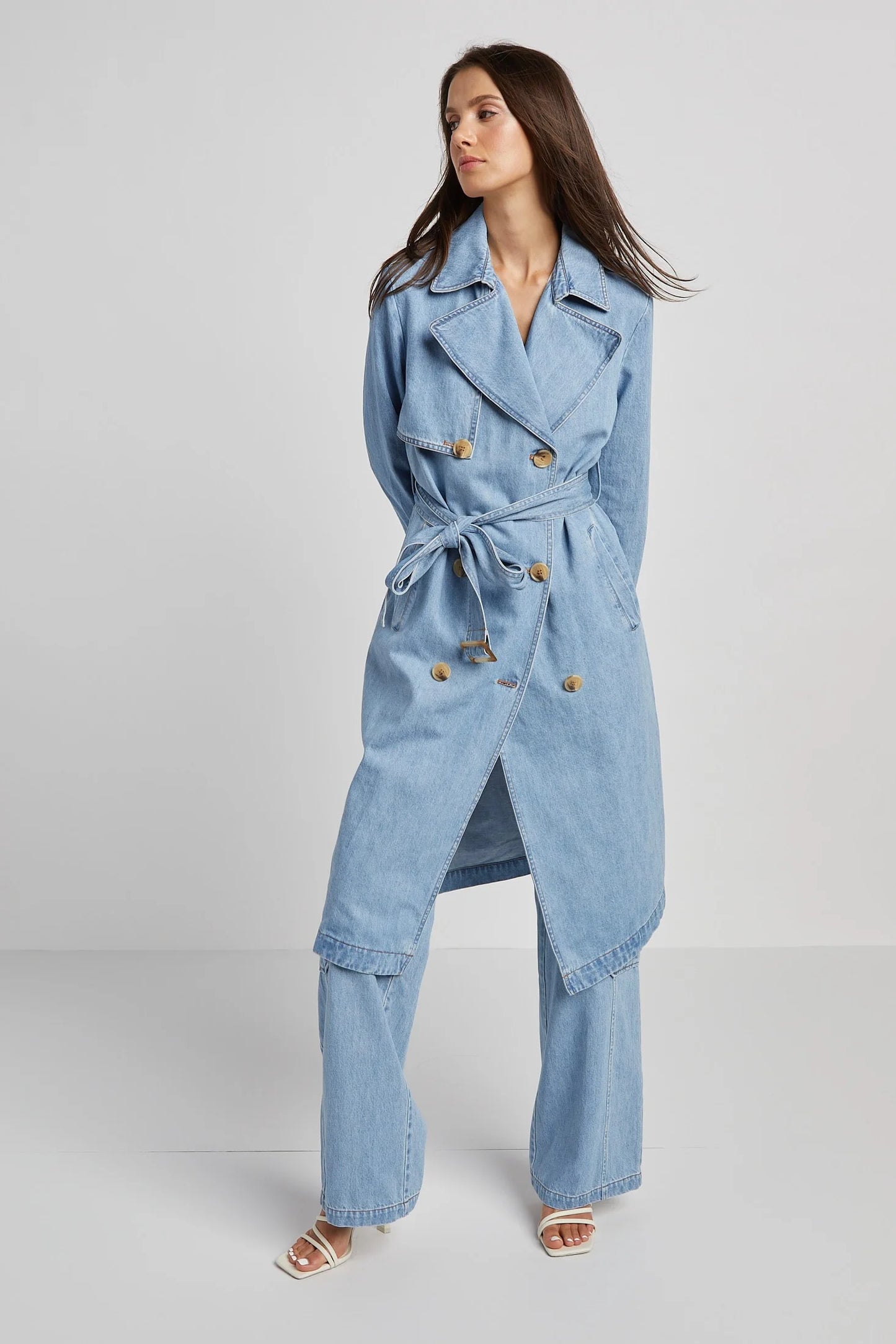 Adroit Atelier Rowan Long Denim Trench Coat