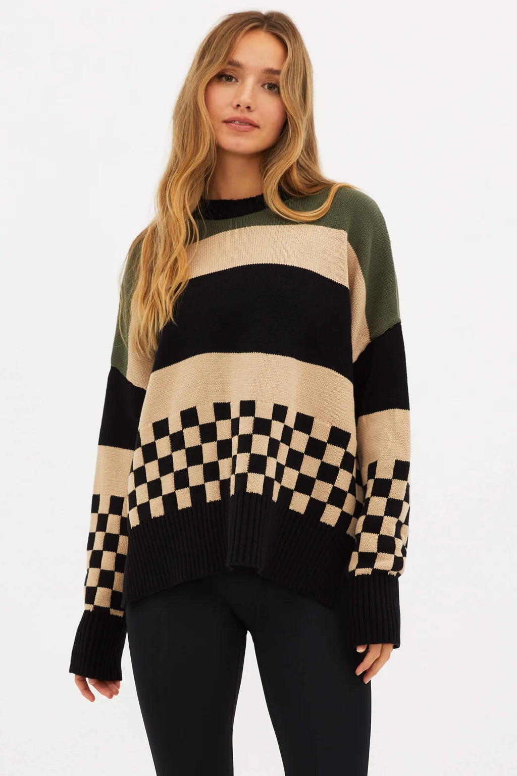 BEACH RIOT CALLIE CHECKERBOARD SWEATER