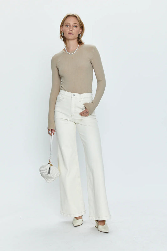 Pistola Lana High Rise Ultra Leg Pant in Ecru