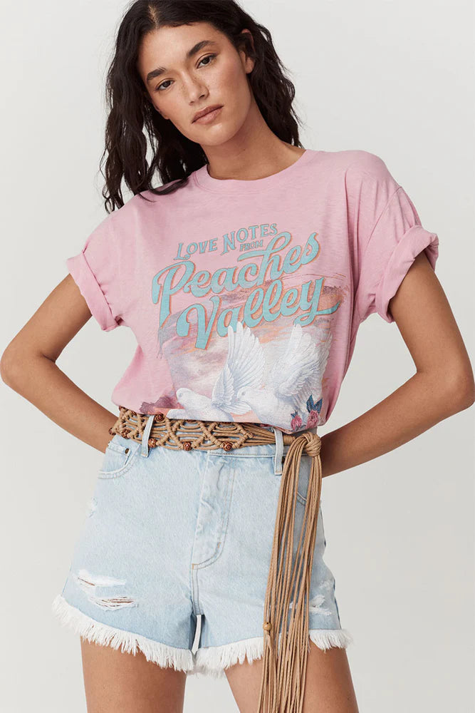 Spell Peaches Biker Tee-Musk