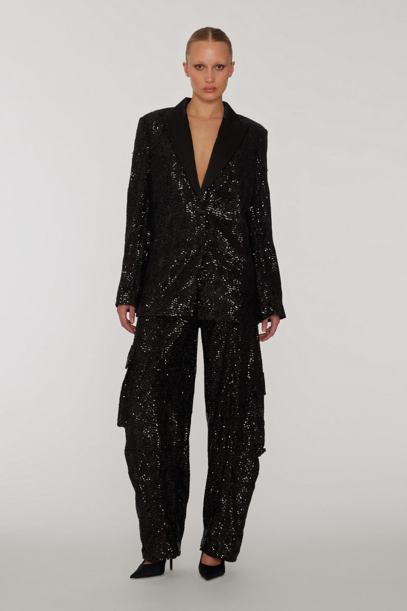 Rotate Oversized Sequin Cargos