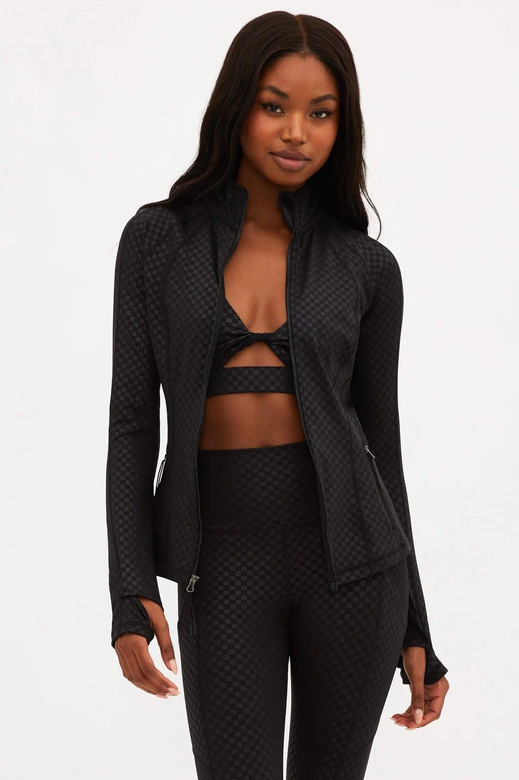 BEACH RIOT Check Active Twist top