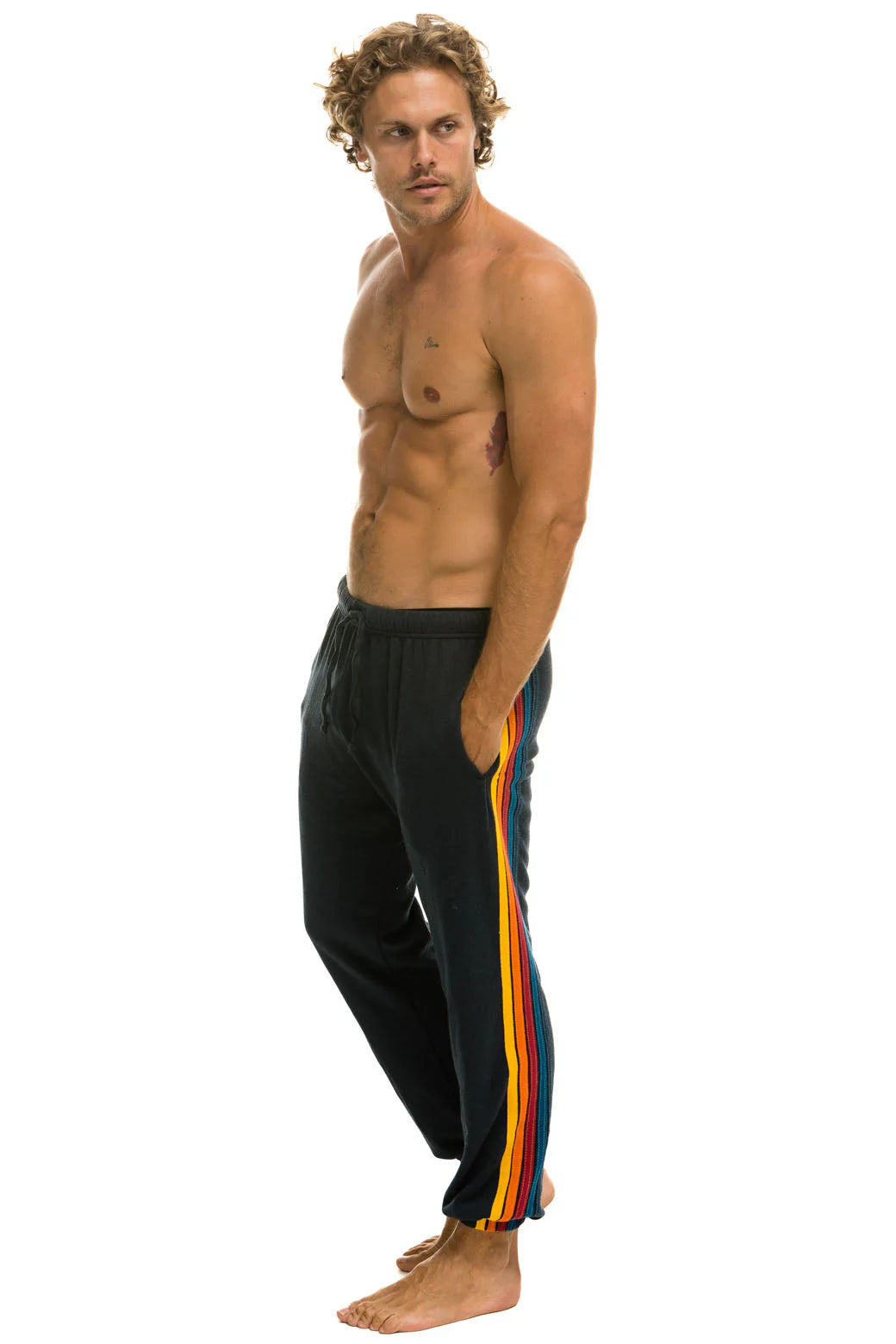 Aviator Nation 5 Stripe Men’s Sweatpants Charcoal