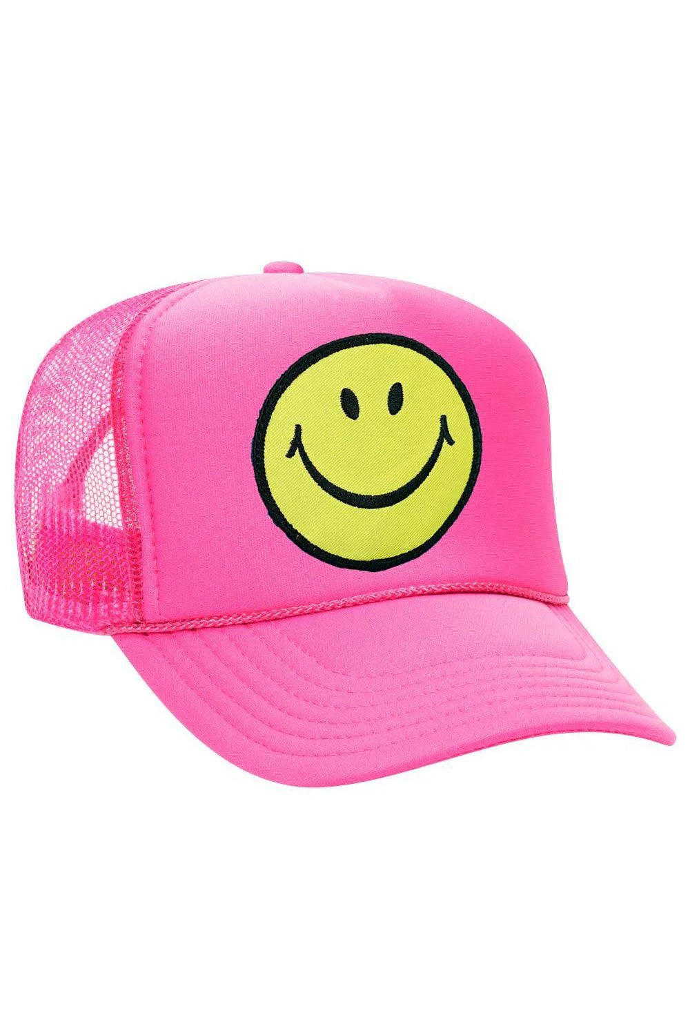 Aviator Nation Neon Pink Smiley Trucker