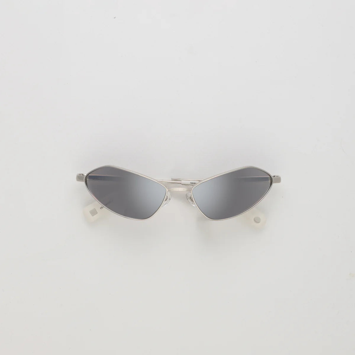 Jacquemus Bambino Angular Metal Sunglasses in Silver