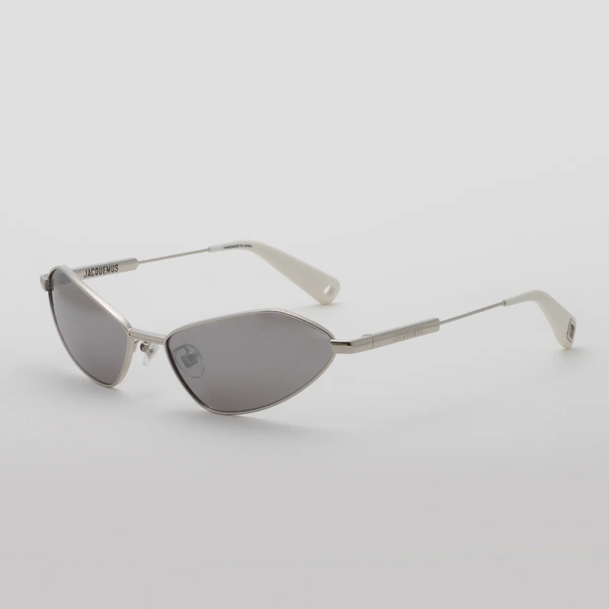 Jacquemus Bambino Angular Metal Sunglasses in Silver