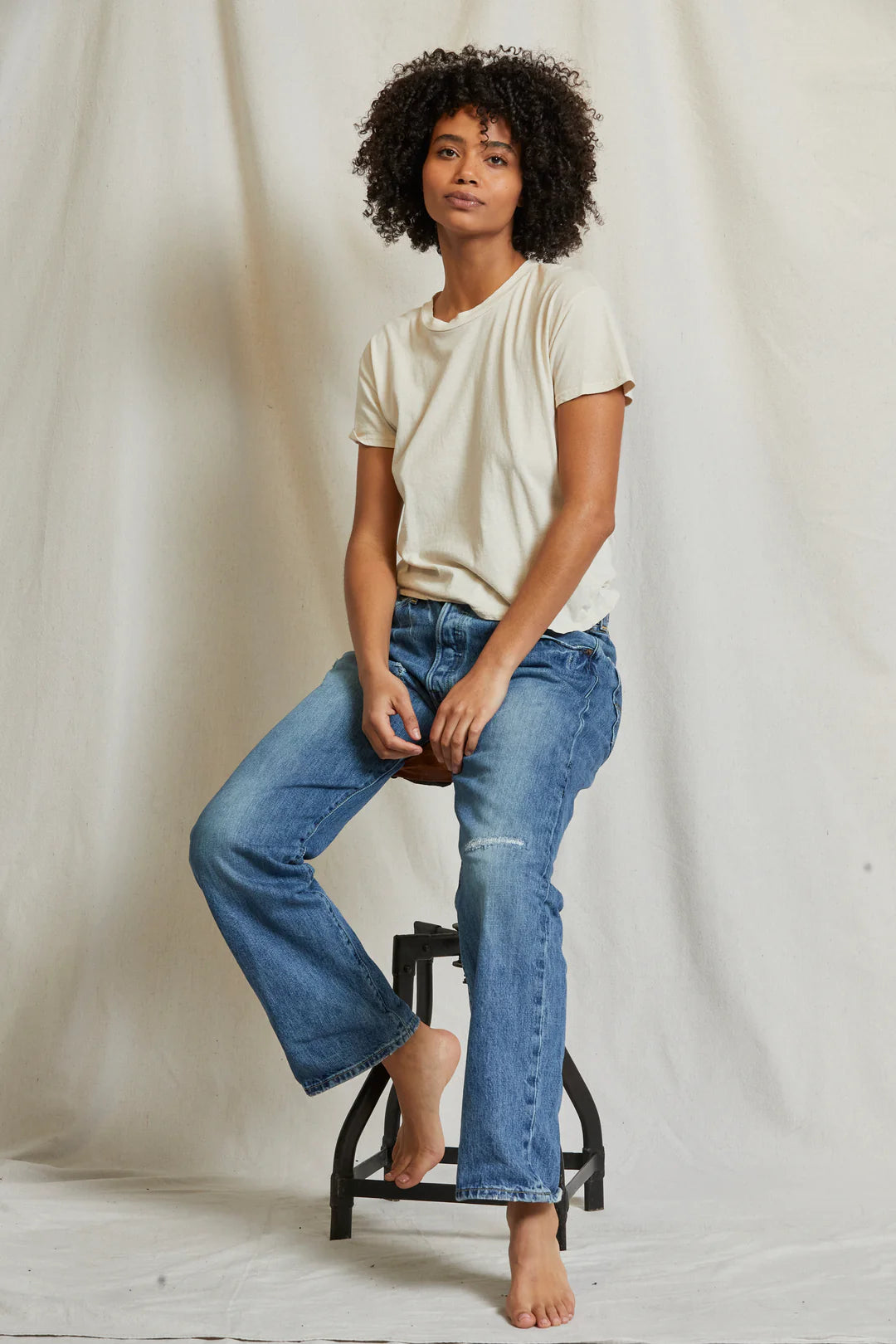 Perfect White Tee Boxy Crew Sugar