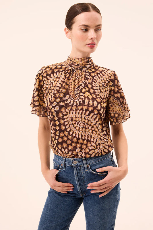 Misa Kaye Top in Daisy Paisley