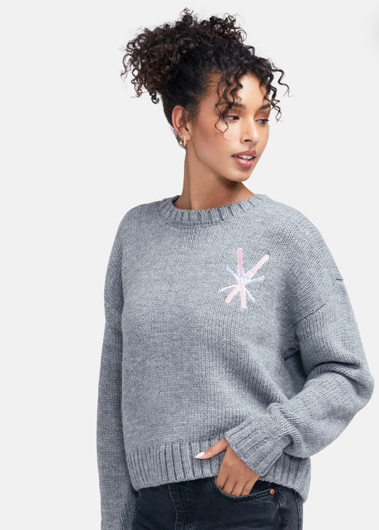 Wildfox-Go with the Snow Sweater Grey