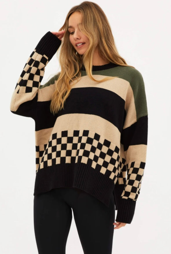 BEACH RIOT CALLIE CHECKERBOARD SWEATER