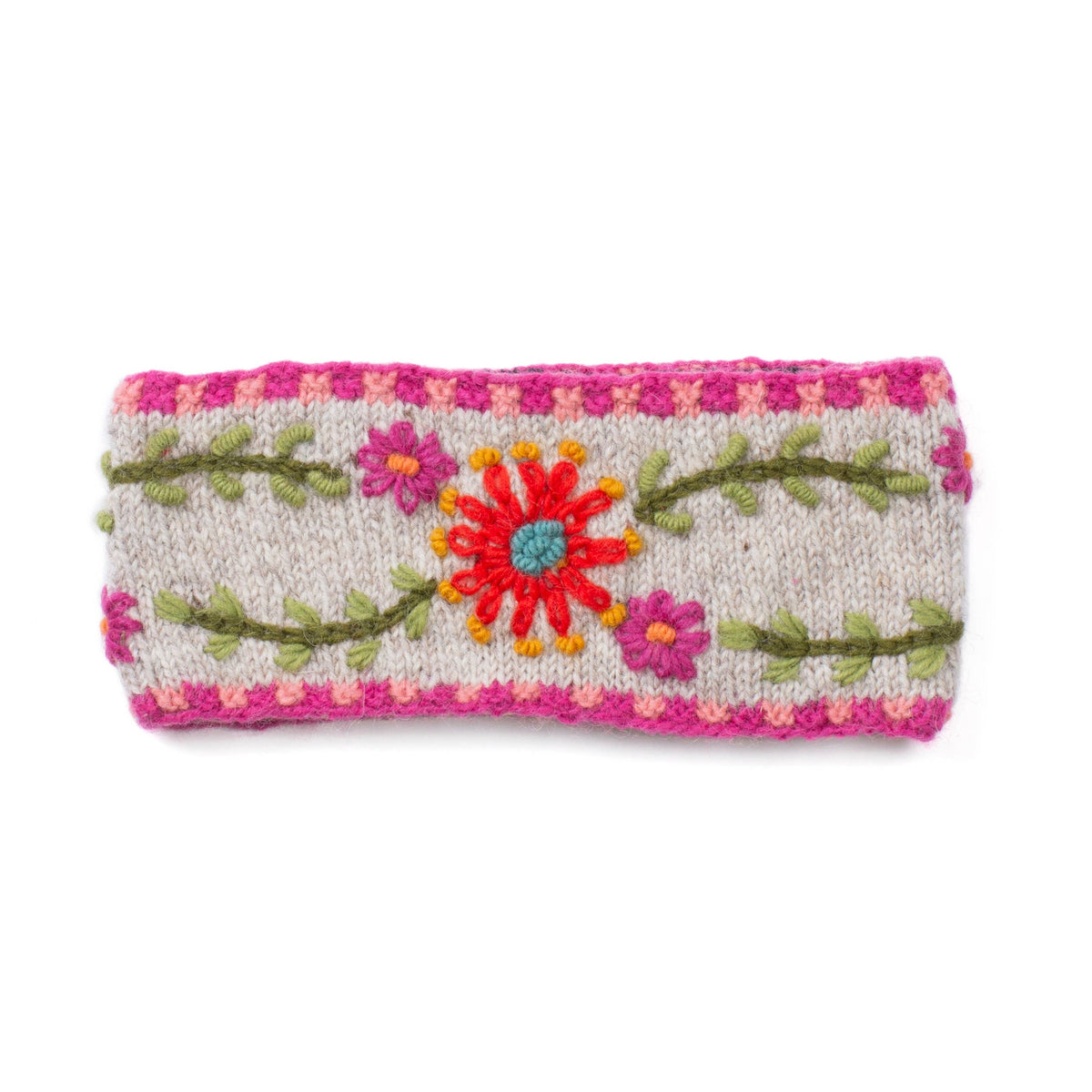 Abigail Headband – Embroidered Wool Ear Warmer