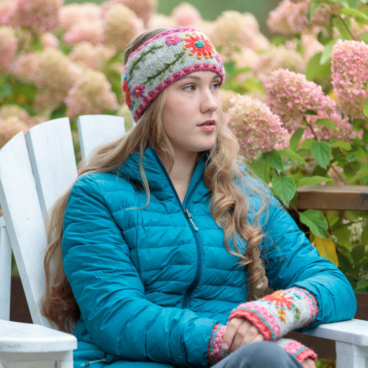 Abigail Headband – Embroidered Wool Ear Warmer