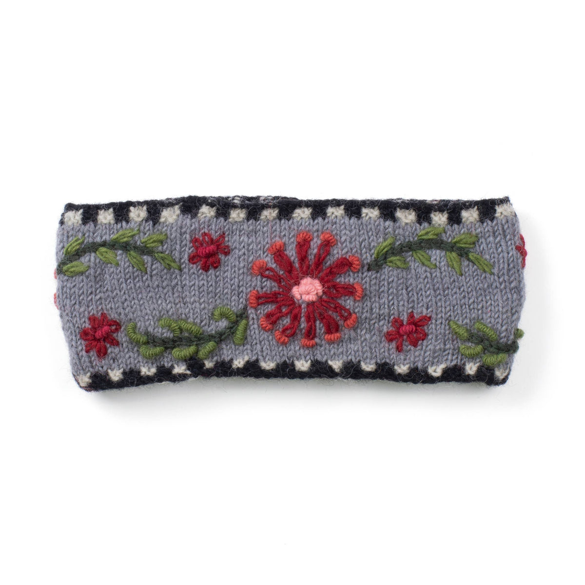 Abigail Headband – Embroidered Wool Ear Warmer